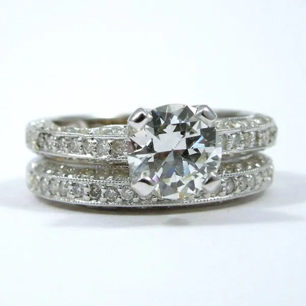 Euro Cut Diamond Engagement Set Joint Venture Jewelry Cary, NC