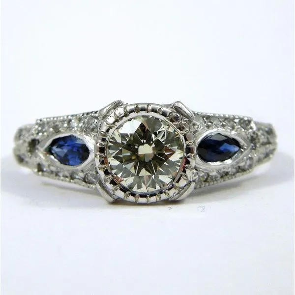 Vintage Diamond and Sapphire Engagement Ring Joint Venture Jewelry Cary, NC