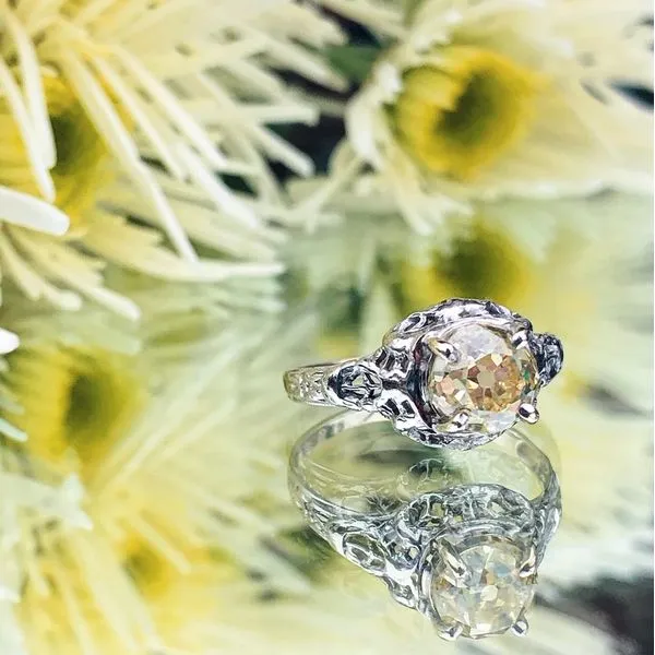 Mine Cut Diamond Engagement Ring Image 3 Joint Venture Jewelry Cary, NC