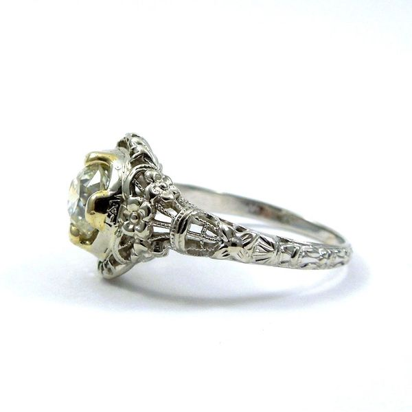 Antique Filigree Euro Cut Engagement Ring Image 2 Joint Venture Jewelry Cary, NC