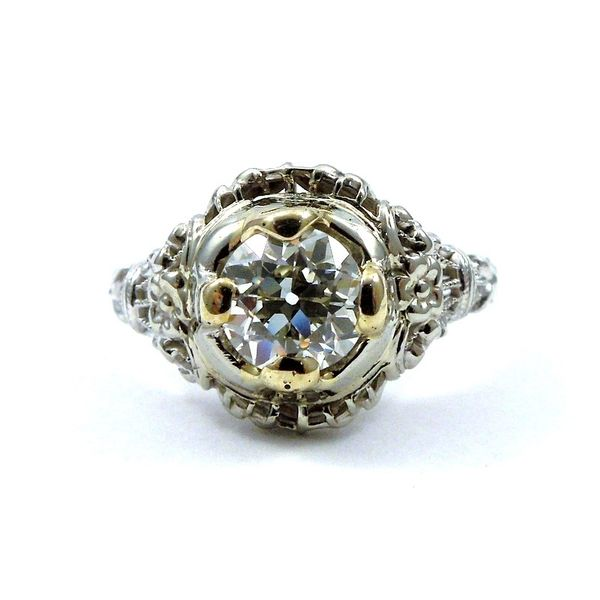 Antique Filigree Euro Cut Engagement Ring Joint Venture Jewelry Cary, NC
