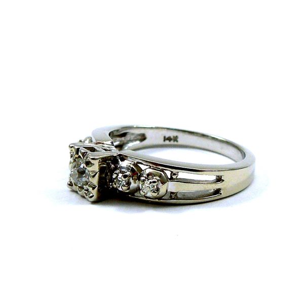Vintage Mine Cut Engagement Ring Image 2 Joint Venture Jewelry Cary, NC