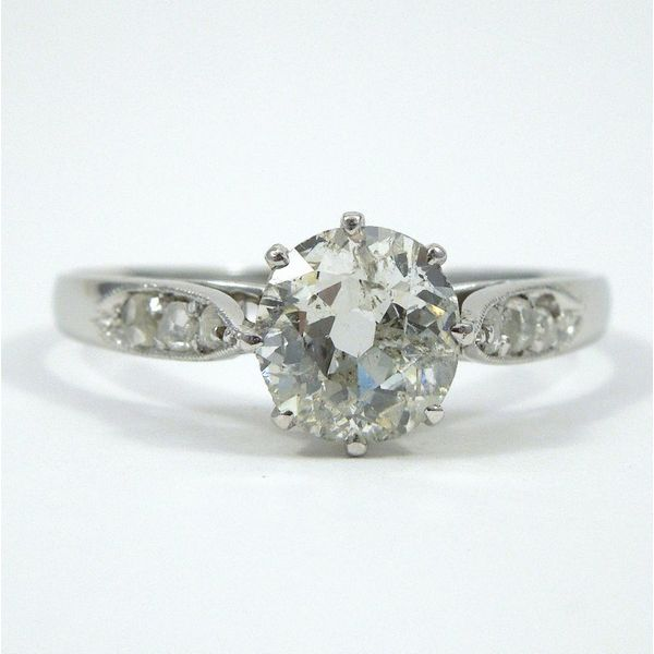 Mine Cut Diamond Engagement Ring Joint Venture Jewelry Cary, NC