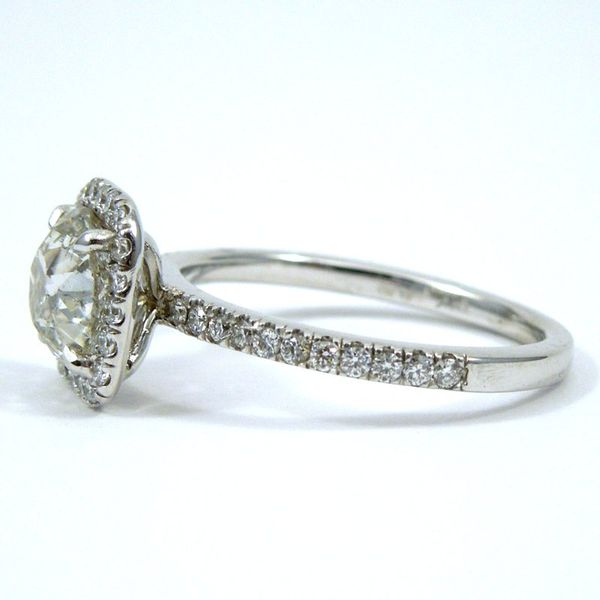Vintage Mine Cut Halo Diamond Engagement Ring Image 2 Joint Venture Jewelry Cary, NC