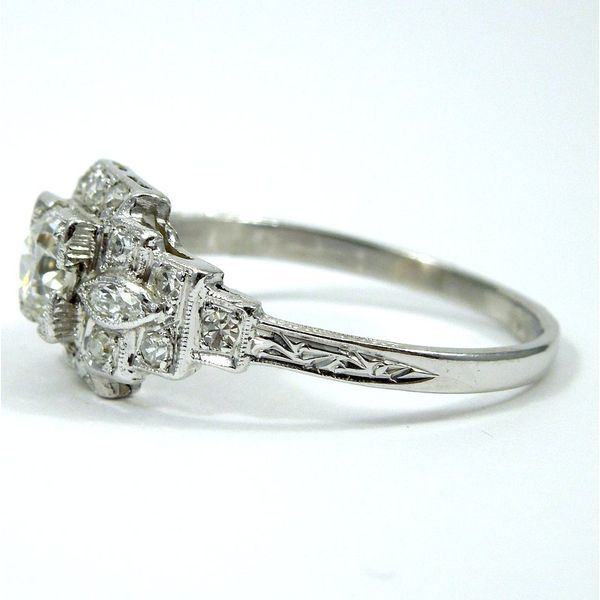 Vintage Deco Diamond Engagement Ring Image 2 Joint Venture Jewelry Cary, NC