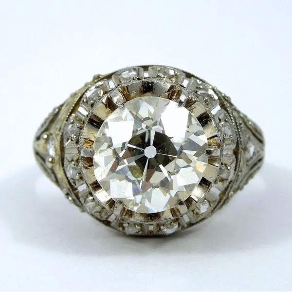 Vintage Euro Cut Diamond Engagement Ring Joint Venture Jewelry Cary, NC