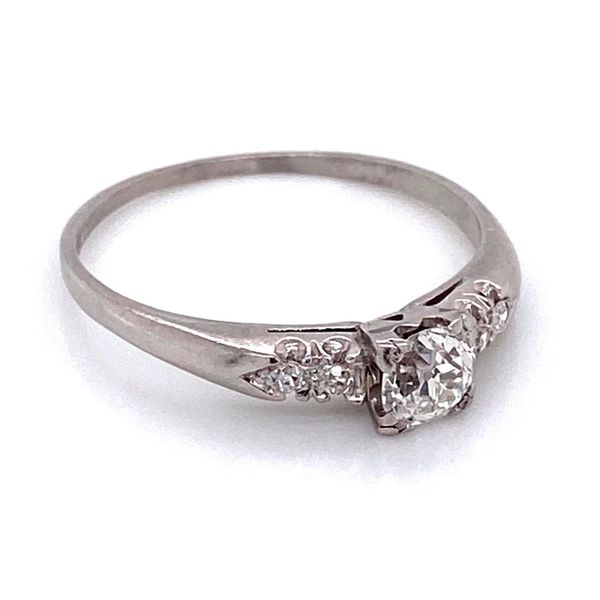 Deco European Cut Diamond Engagement Ring Image 2 Joint Venture Jewelry Cary, NC