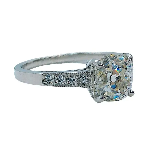 Mine Cushion Cut Vintage Diamond Engagement Ring Image 2 Joint Venture Jewelry Cary, NC