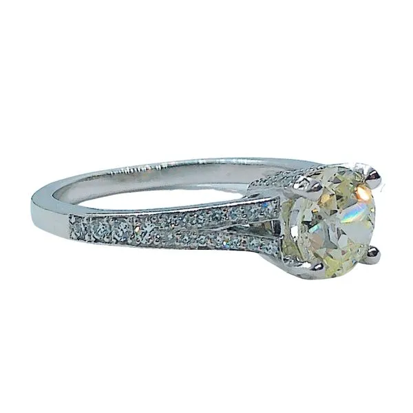 Mine Cut Diamond Engagement Ring Image 2 Joint Venture Jewelry Cary, NC