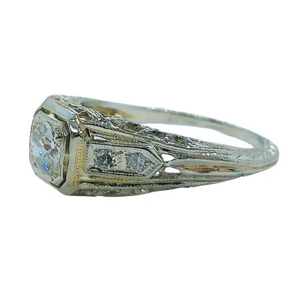 Vintage Mine Cut Diamond Engagement Ring Image 2 Joint Venture Jewelry Cary, NC
