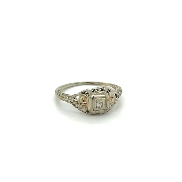Art Deco Diamond Filigree Ring Image 2 Joint Venture Jewelry Cary, NC