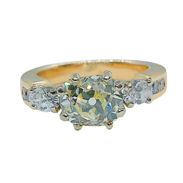 2.10 Carat Mine Cut Diamond Engagement Ring Joint Venture Jewelry Cary, NC