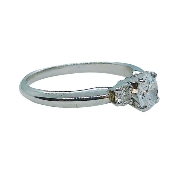 Mine Cut Three Stone Diamond Engagement Ring Image 2 Joint Venture Jewelry Cary, NC