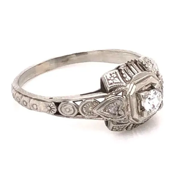 Art Deco Diamond Engagement Ring Image 2 Joint Venture Jewelry Cary, NC