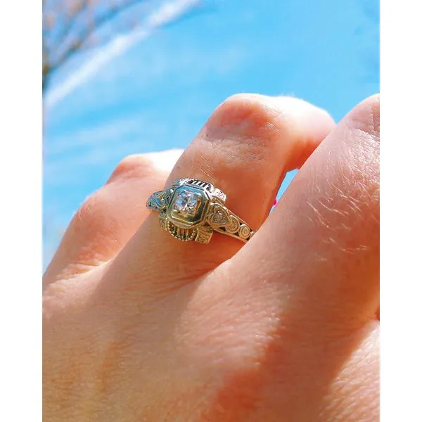 Art Deco Diamond Engagement Ring Image 4 Joint Venture Jewelry Cary, NC