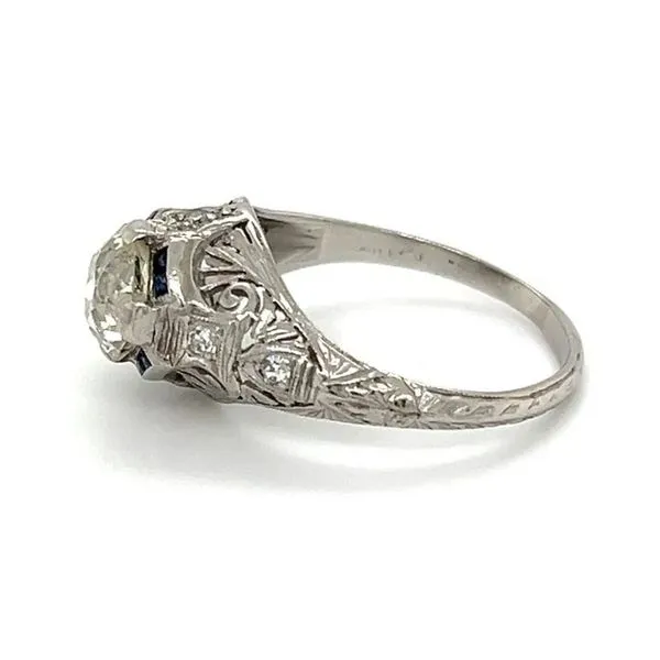 Art Deco European Cut Diamond Engagement Ring Image 2 Joint Venture Jewelry Cary, NC