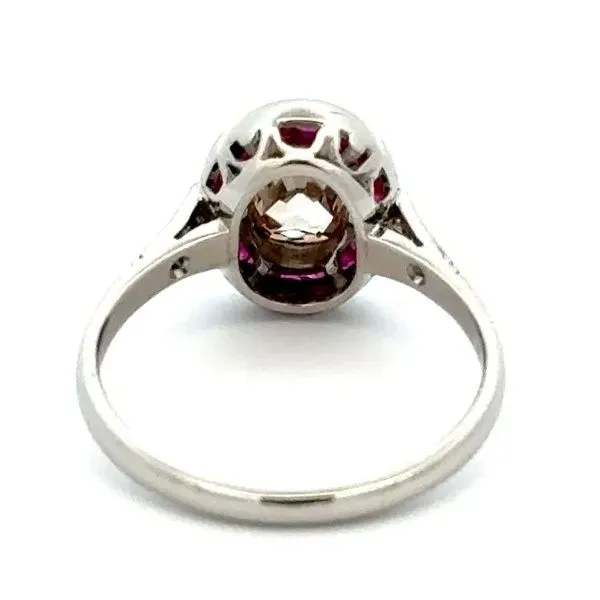 Vintage Brown Diamond and Ruby Engagement Ring Image 3 Joint Venture Jewelry Cary, NC
