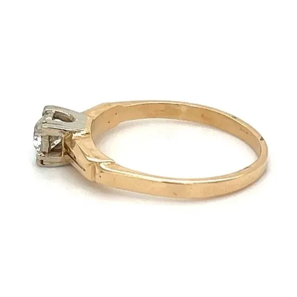 14k Yellow Gold Art Deco Old European Cut Estate Diamond Solitaire Ring Image 3 Joint Venture Jewelry Cary, NC