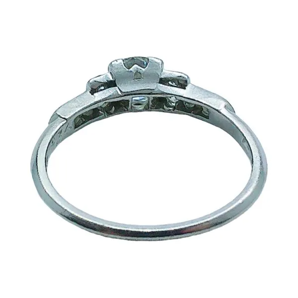 Platinum Art Deco .50 CT Old European Cut Diamond Engagement Ring with .18 CTW Accent Diamonds Image 3 Joint Venture Jewelry Cary, NC