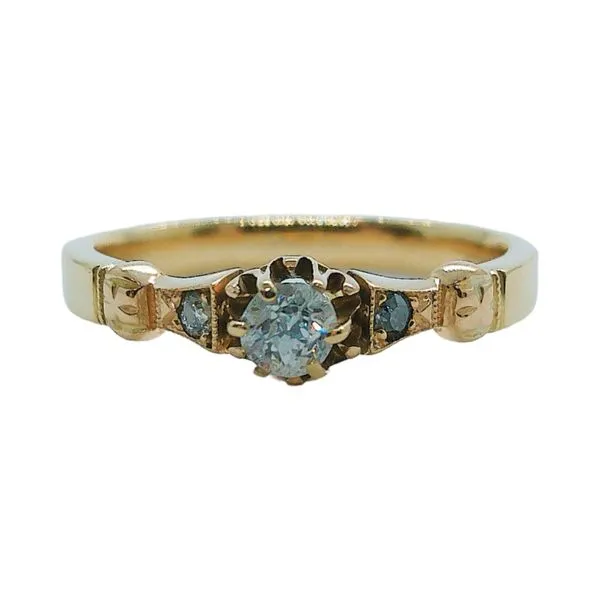 14K Yellow Gold Vintage Mine Cut Diamond Ring Joint Venture Jewelry Cary, NC