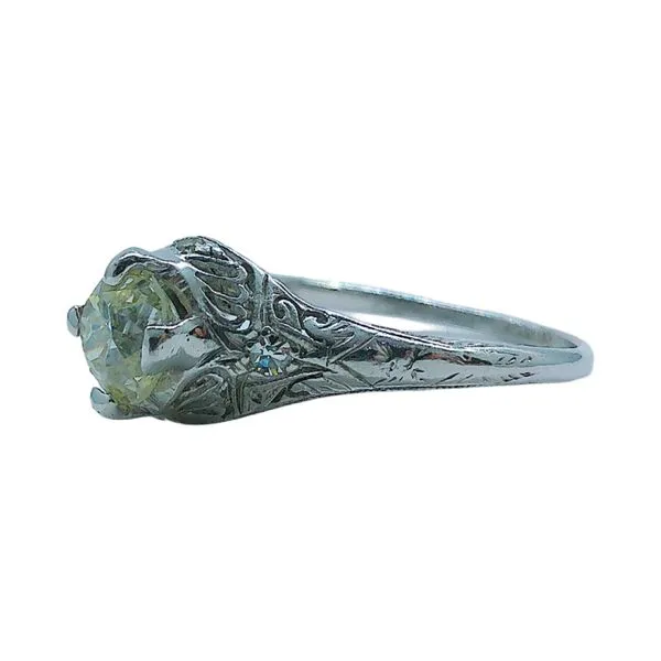 Platinum 0.65 CT Old Mine Cut Diamond Filigree Engagement Ring Image 2 Joint Venture Jewelry Cary, NC