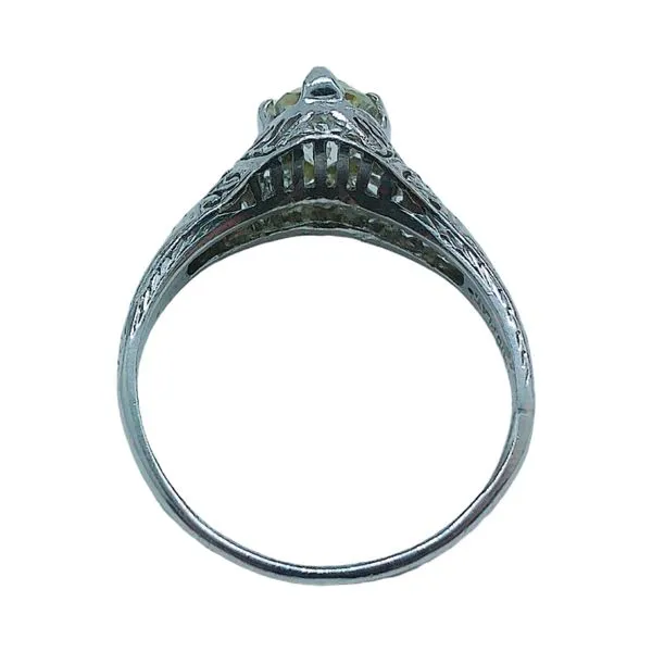 Platinum 0.65 CT Old Mine Cut Diamond Filigree Engagement Ring Image 3 Joint Venture Jewelry Cary, NC