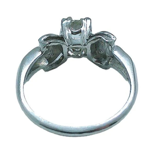 Platinum 0.83 CT Old European Cut Diamond Flower Ring Image 3 Joint Venture Jewelry Cary, NC