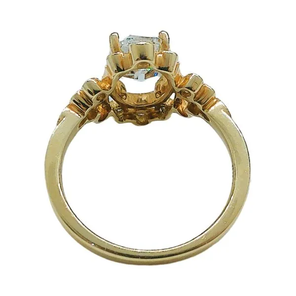 14K Yellow Gold 1.57 CT I1, I–J Oval Old Mine Cut Vintage Diamond Ring with 0.10 CTW Accent Diamonds Image 3 Joint Venture Jewelry Cary, NC