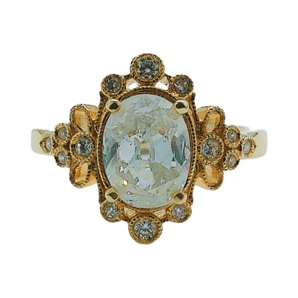 14K Yellow Gold 1.57 CT I1, I–J Oval Old Mine Cut Vintage Diamond Ring with 0.10 CTW Accent Diamonds Joint Venture Jewelry Cary, NC