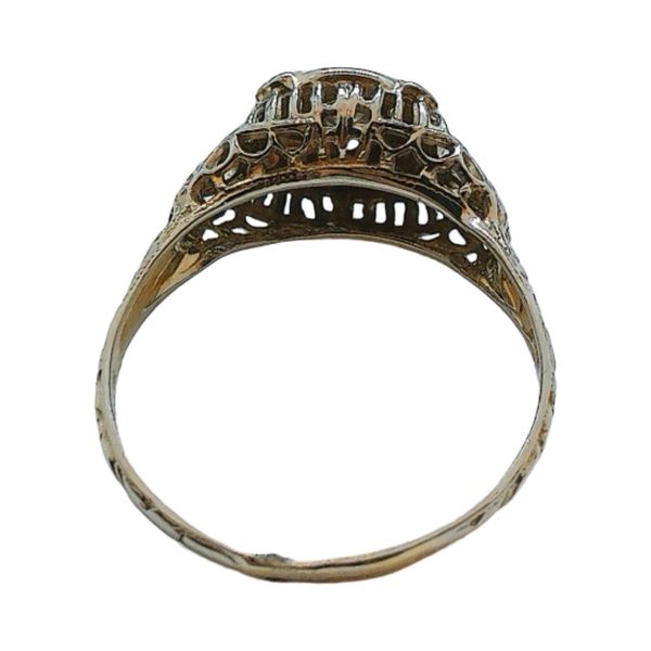 18K White Gold Art Deco Bud & Blossom 0.30 Carat Antique Diamond Ring Image 3 Joint Venture Jewelry Cary, NC