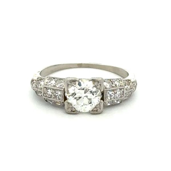 Platinum Art Deco 0.75ct Old European Cut Diamond Milgrain Engagement Ring Joint Venture Jewelry Cary, NC