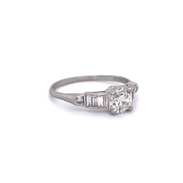 Platinum Art Deco 0.70ct Old European Cut Diamond Engagment Ring Image 2 Joint Venture Jewelry Cary, NC