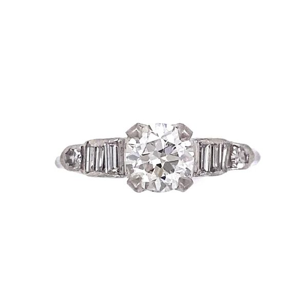 Platinum Art Deco 0.70ct Old European Cut Diamond Engagment Ring Joint Venture Jewelry Cary, NC