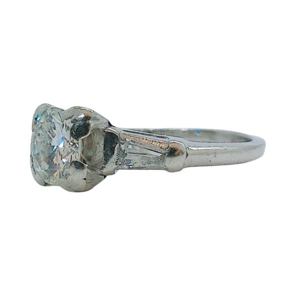 Art Deco Platinum 0.85 CT Transitional Cut Diamond & 0.30 CTW Diamond Ring Image 2 Joint Venture Jewelry Cary, NC