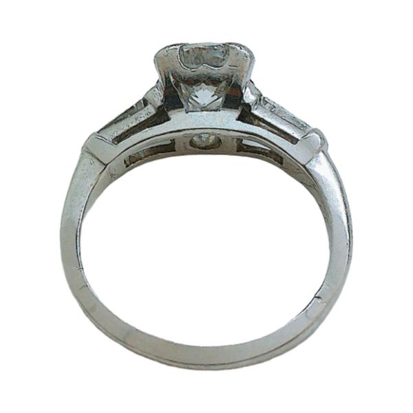 Art Deco Platinum 0.85 CT Transitional Cut Diamond & 0.30 CTW Diamond Ring Image 3 Joint Venture Jewelry Cary, NC