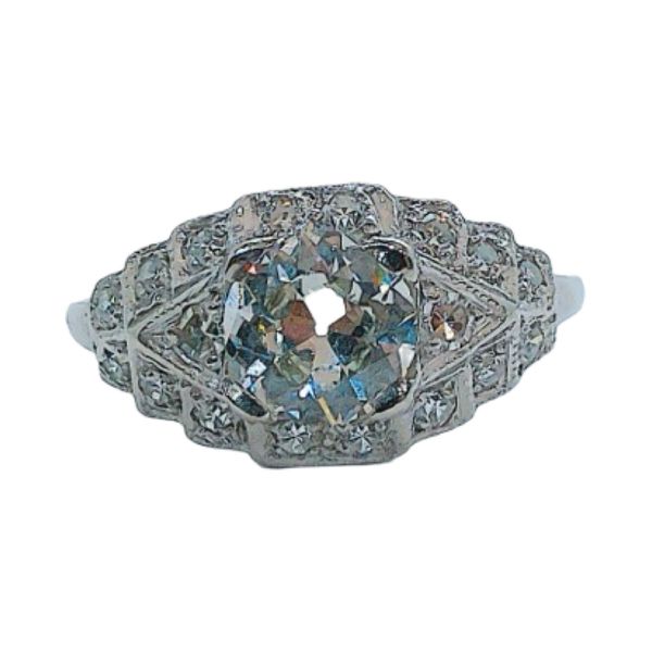 Vintage Platinum 0.90 CT Old Mine Cut Diamond Art Deco Engagement Ring Joint Venture Jewelry Cary, NC
