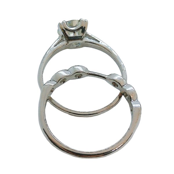 Platinum 1.43 CT Old Mine Cut Diamond Estate Engagement Ring Set Image 3 Joint Venture Jewelry Cary, NC