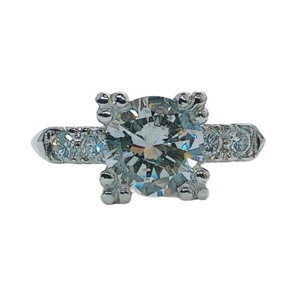 Platinum Art Deco 1.28ct Transitional Cut Diamond Engagement Ring Joint Venture Jewelry Cary, NC