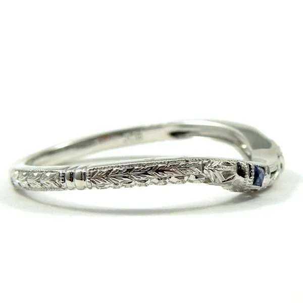 Curved Wedding Band with Sapphires Image 2 Joint Venture Jewelry Cary, NC