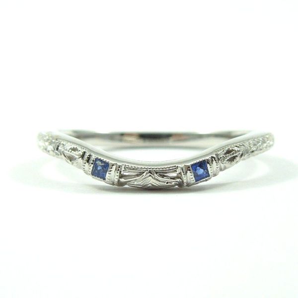 Curved Wedding Band with Sapphires Joint Venture Jewelry Cary, NC