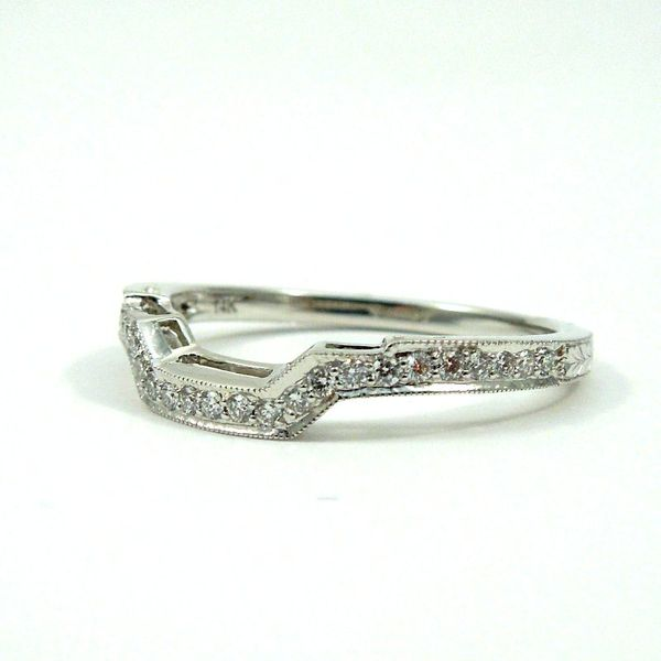 Curved Diamond Wedding Band Image 2 Joint Venture Jewelry Cary, NC