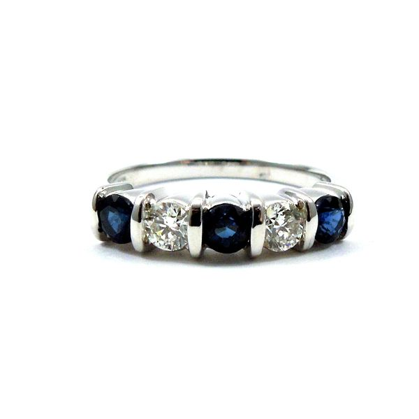 Sapphire and Diamond Wedding Band Joint Venture Jewelry Cary, NC