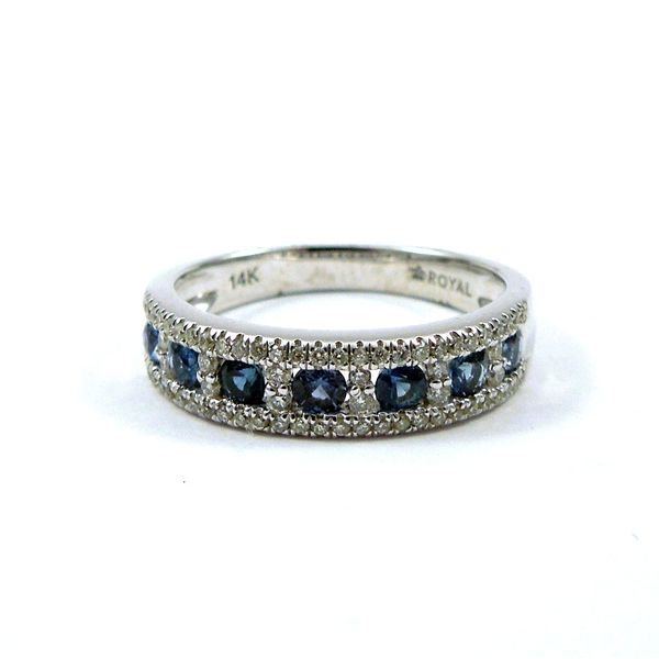 Sapphire and Diamond Wedding Band Joint Venture Jewelry Cary, NC