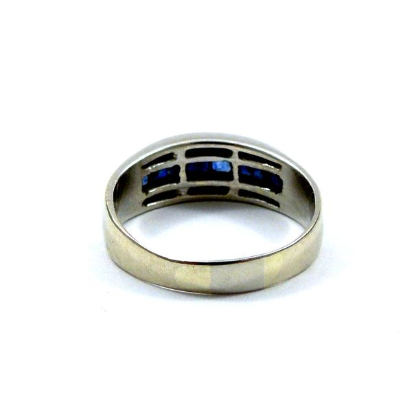 Sapphire and Diamond Wedding Band Image 3 Joint Venture Jewelry Cary, NC