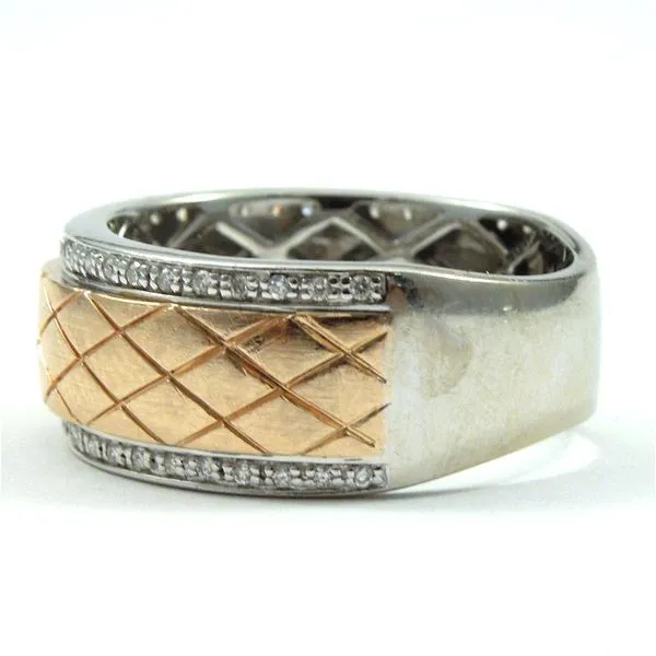Two Tone Diamond Wedding Band Image 2 Joint Venture Jewelry Cary, NC