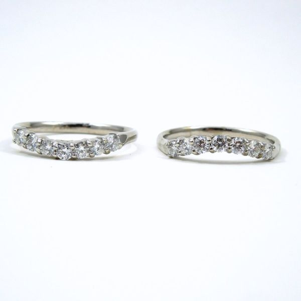 Set of Curved Diamond Wedding Bands Image 2 Joint Venture Jewelry Cary, NC