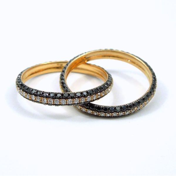 Black and White Diamond Interlocking Ring Image 2 Joint Venture Jewelry Cary, NC