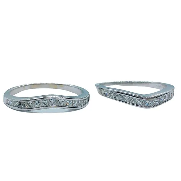 Set of Two Princess Cut Diamond Wedding Bands Joint Venture Jewelry Cary, NC