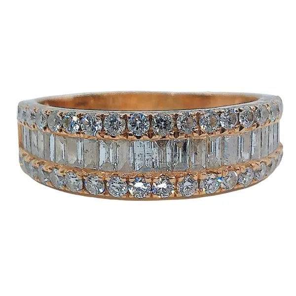 Three Row Diamond Fashion Wedding Band Joint Venture Jewelry Cary, NC
