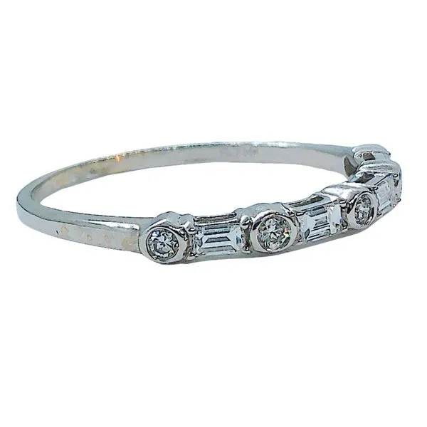 Baguette and Round Diamond Band Image 2 Joint Venture Jewelry Cary, NC